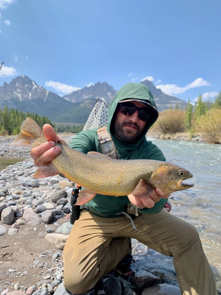 cutthroat trout caught on a backcountry fishing pack trip with llamas